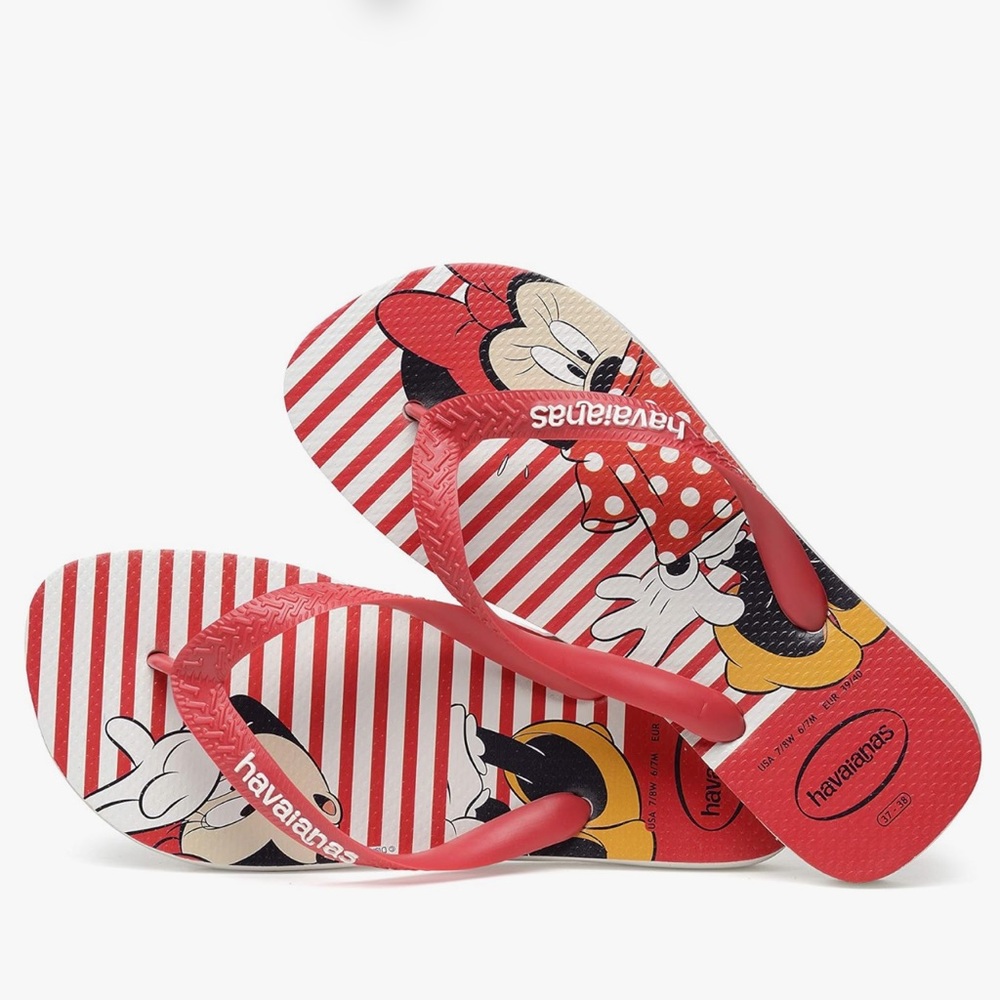 Havaianas Minnie Mouse Disney Flip Flop Sandals Size 9/10
Red Black White Yellow